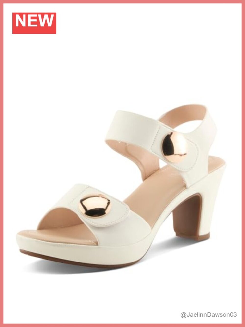 Women's Platform Sandals with Hook and Loop Closure, Padded Insole, Slip-On